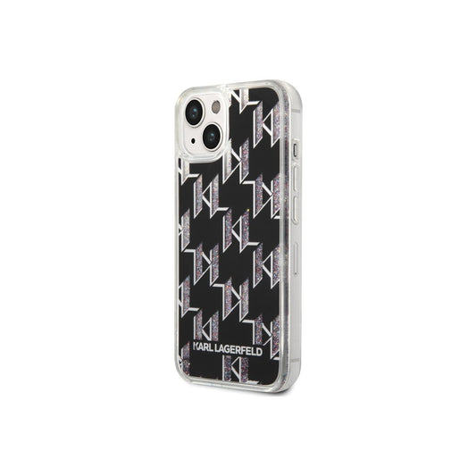 Kryt pro iPhone 14 Plus Karl Lagerfeld Monogram Liquid Glitter - černý - iSTYLE CZ